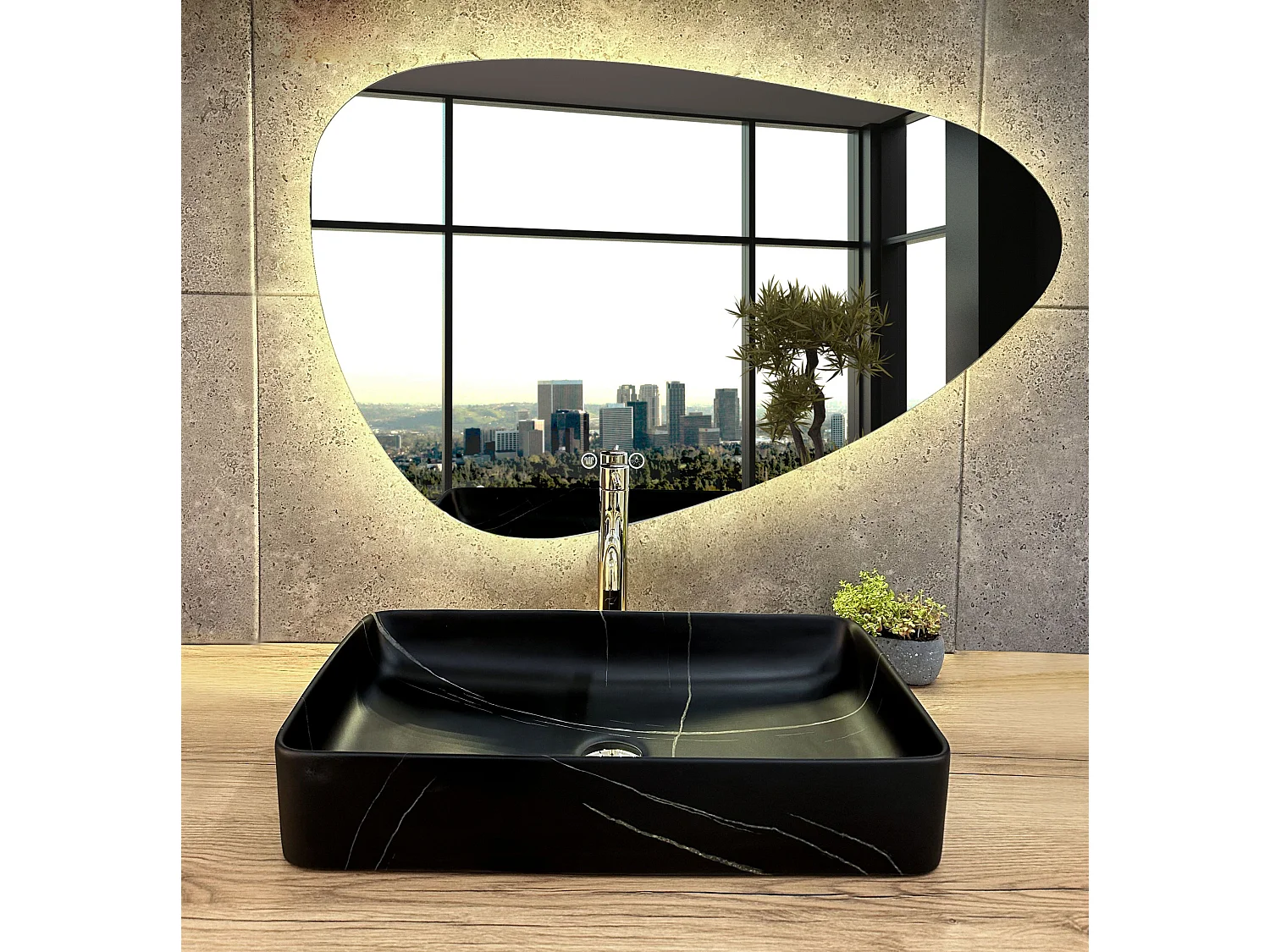 Opzetwastafel Rea Denisstone Black