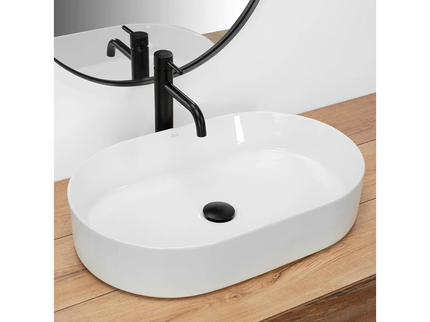 Lavabo Da Appoggio Rea Nadia 60 White