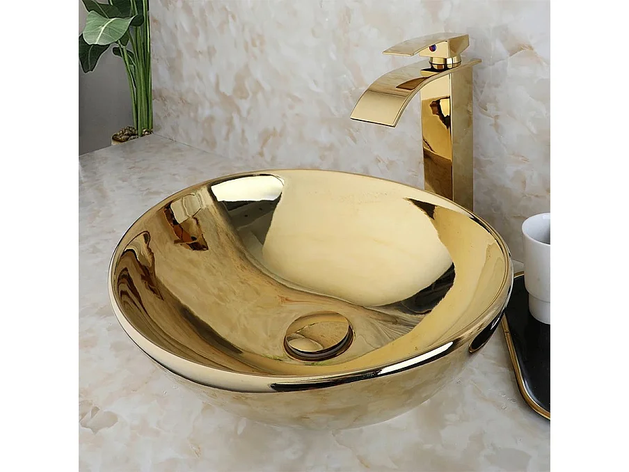 Lavabo Sobre Encimera Rea Sofia Gold