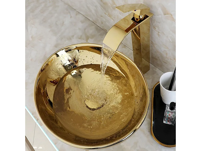 Lavabo Sobre Encimera Rea Sofia Gold