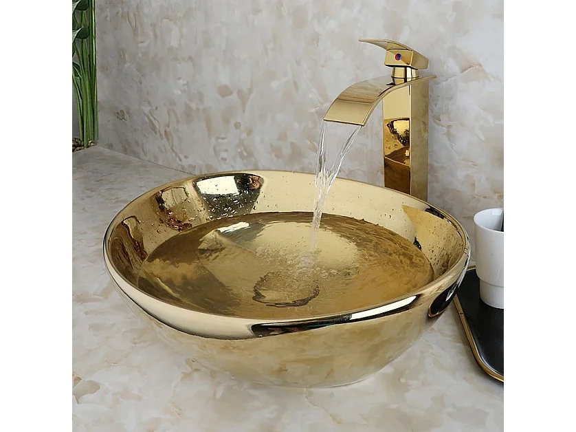 Lavabo Sobre Encimera Rea Sofia Gold