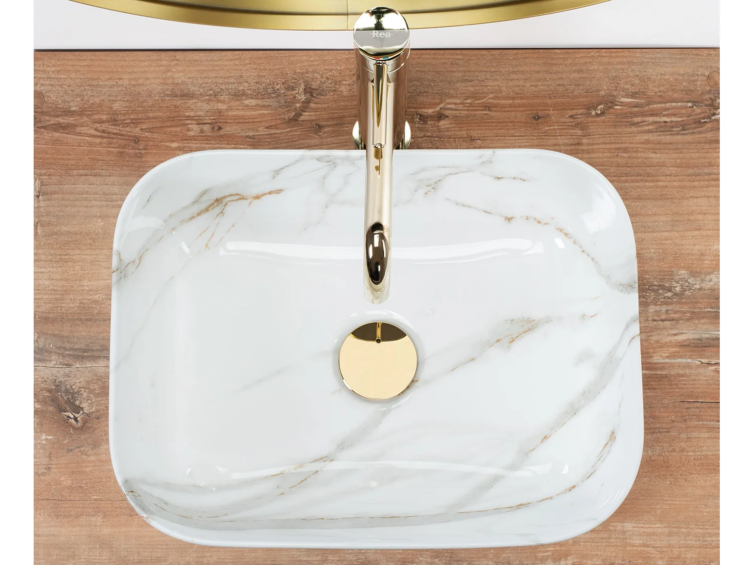 Lavabo Da Appoggio Rea Demi Mini Shiny Aiax White