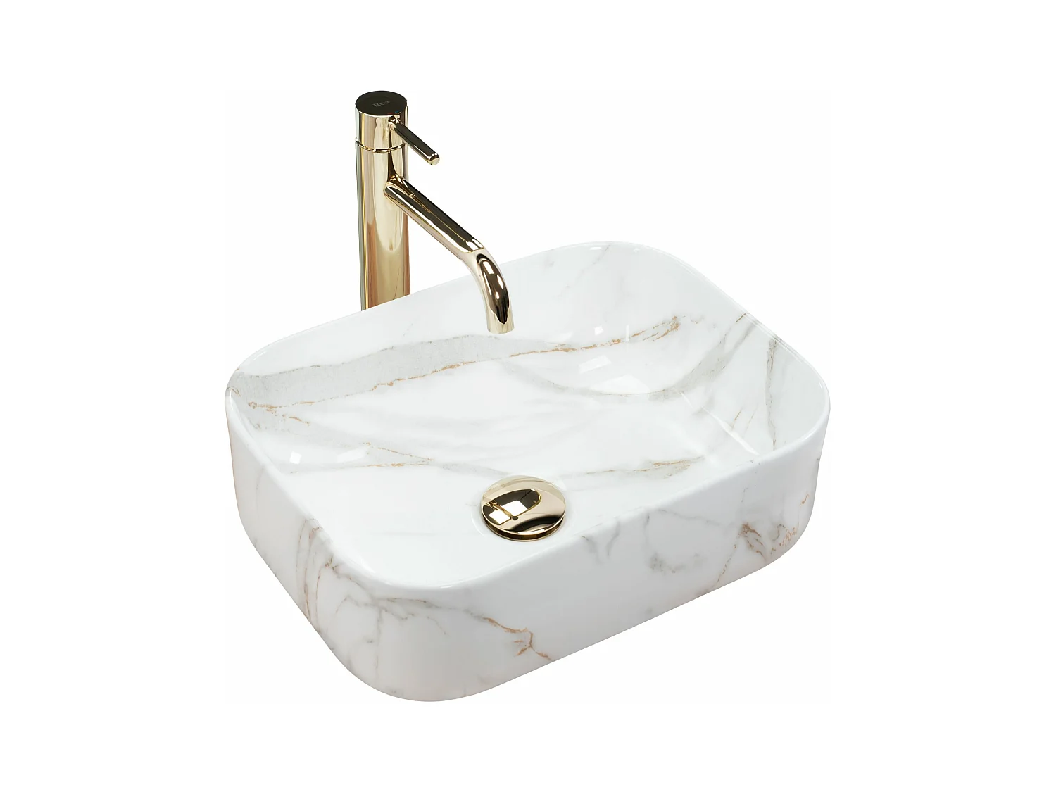 Vasque À Poser Rea Demi Mini Shiny Aiax White
