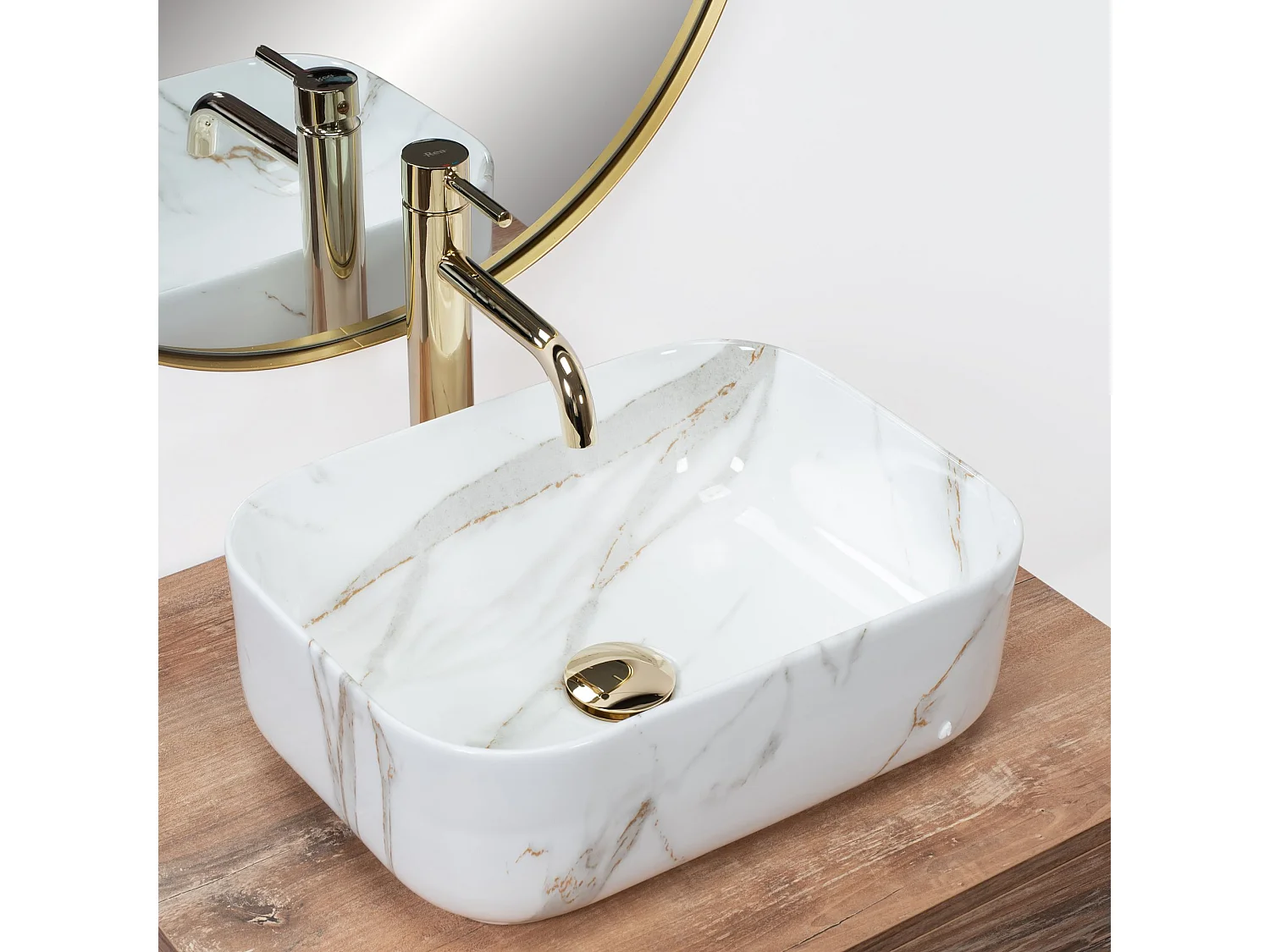 Vasque À Poser Rea Demi Mini Shiny Aiax White