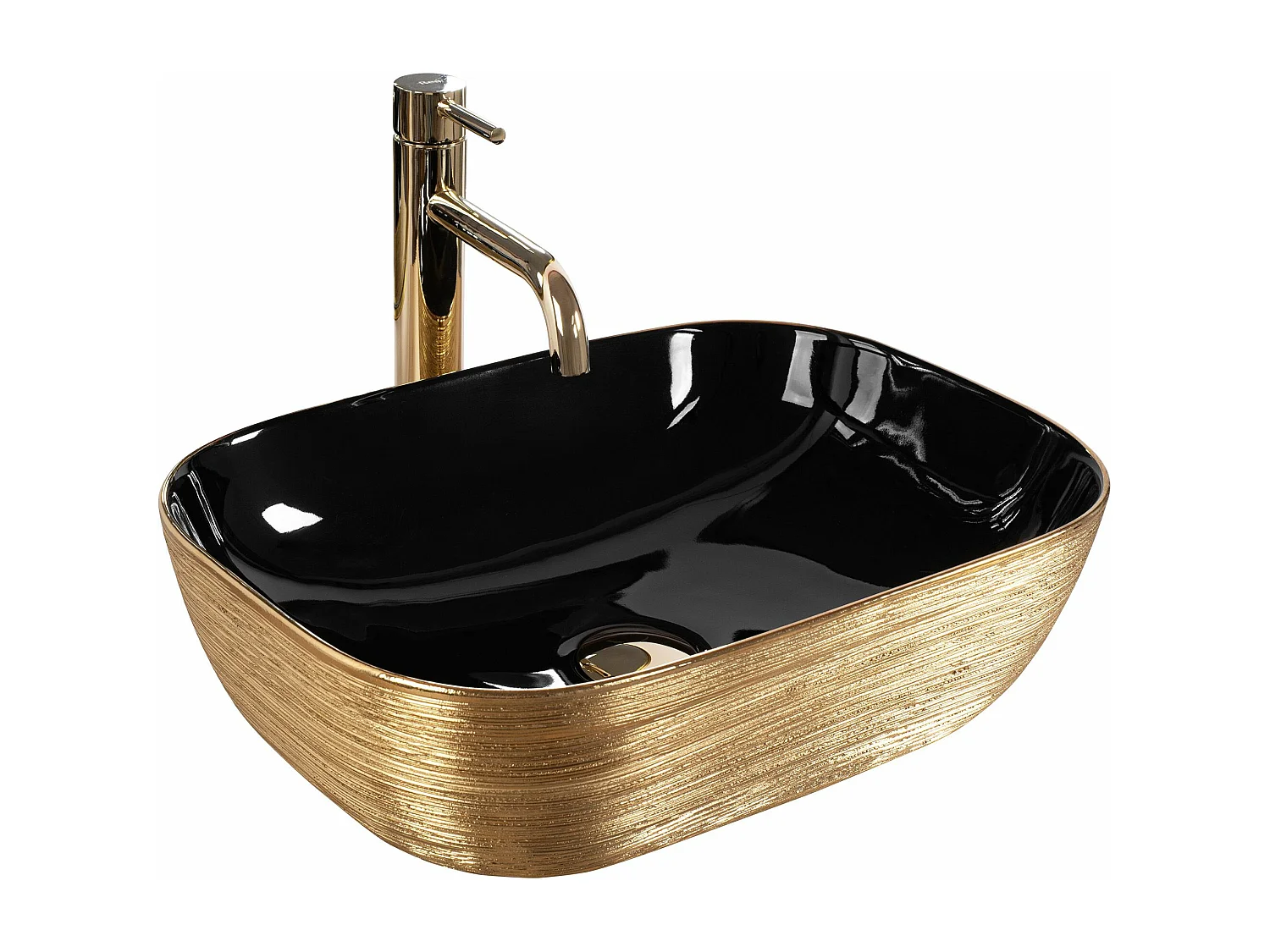 Lavabo Da Appoggio Rea Belinda Black Gold