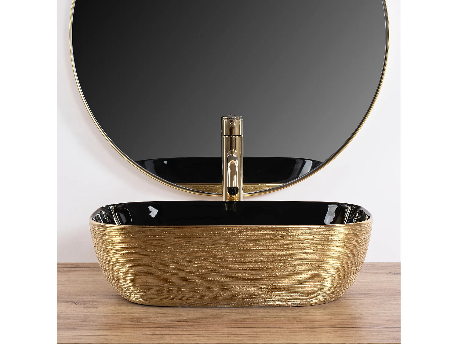 Lavabo Da Appoggio Rea Belinda Black Gold