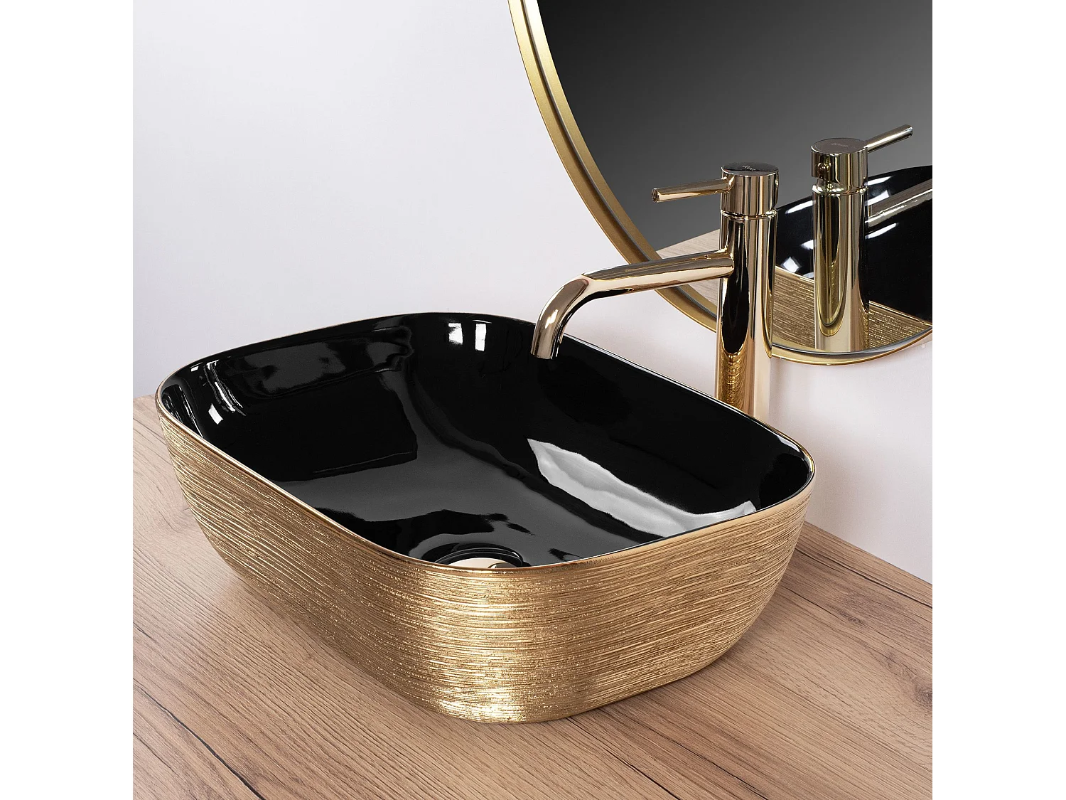 Lavabo Da Appoggio Rea Belinda Black Gold