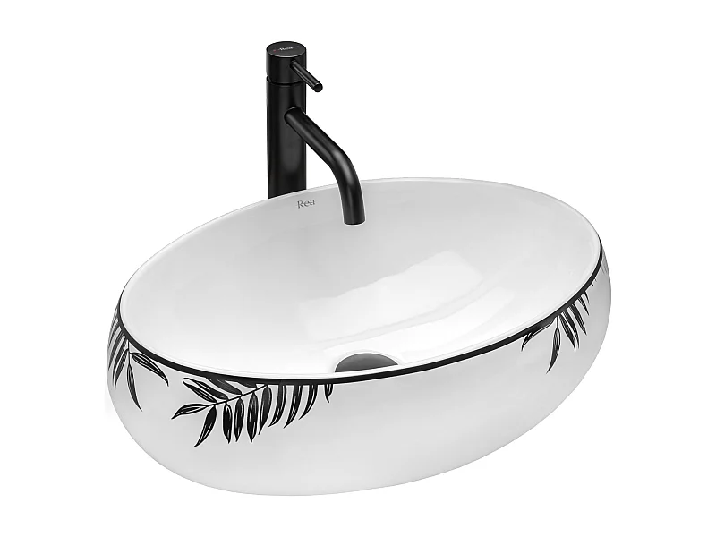 Vasque À Poser Rea Shila White Black