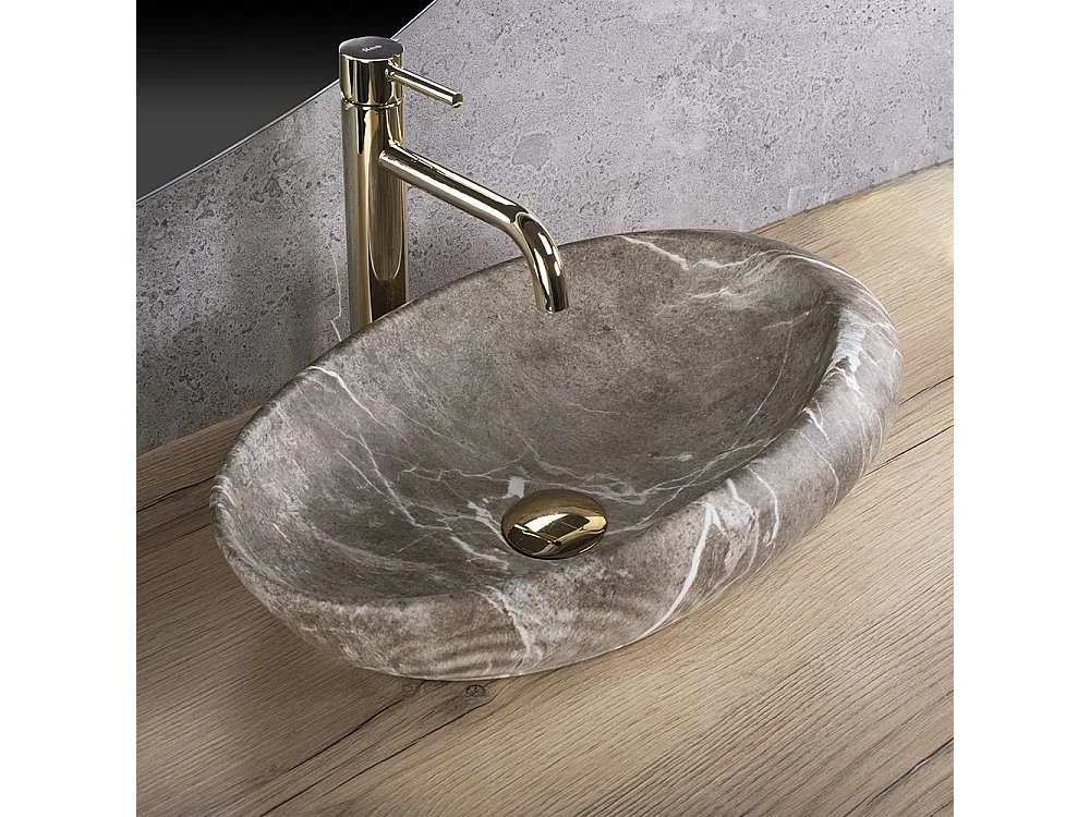 Vasque à poser Rea Roxy B stone nature grey