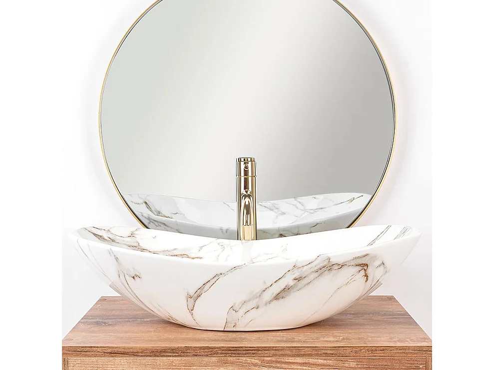 Vasque À Poser Rea Royal Lava White