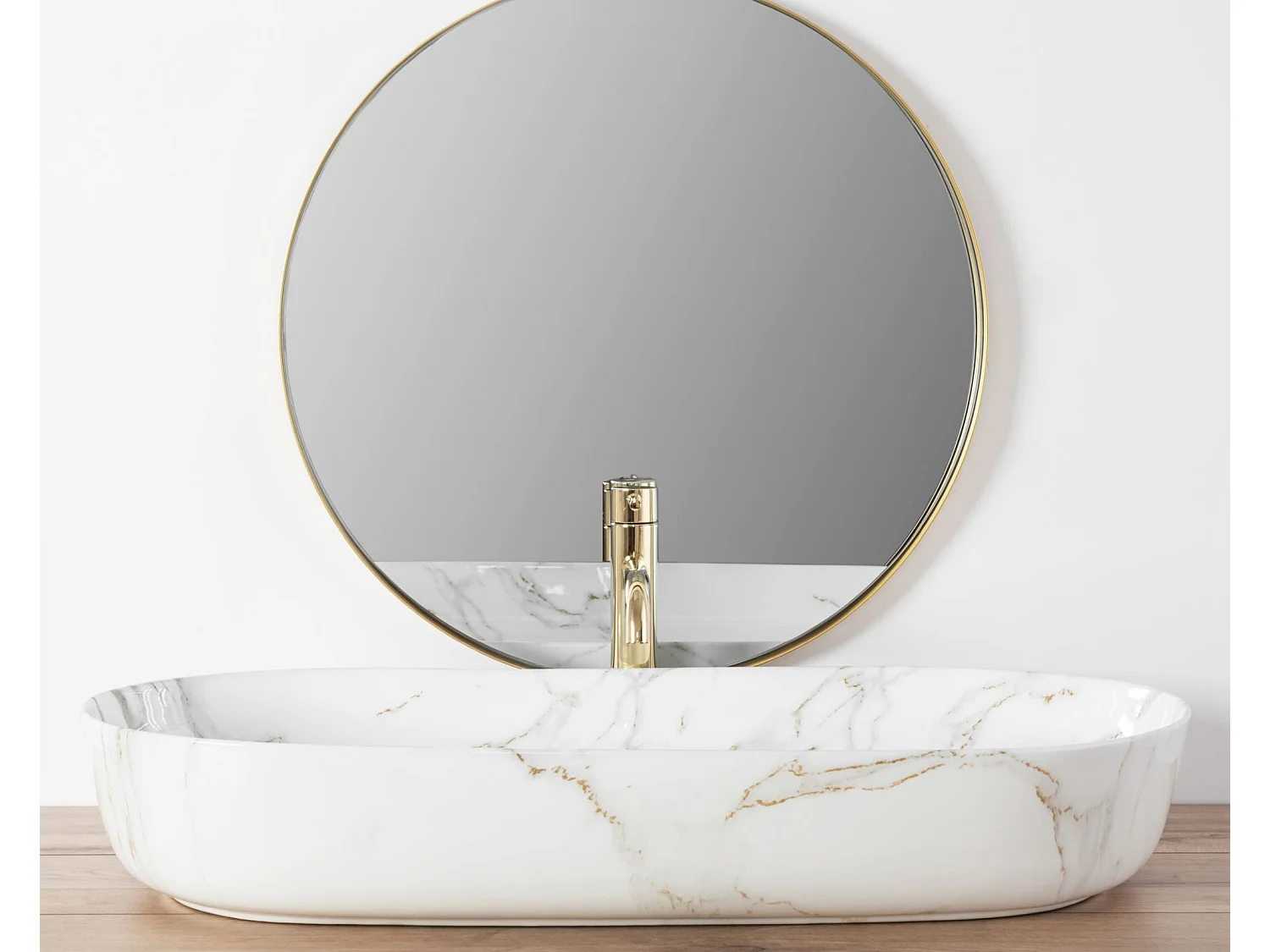 Lavabo Da Appoggio Rea Cleo 81 Shiny Aiax White