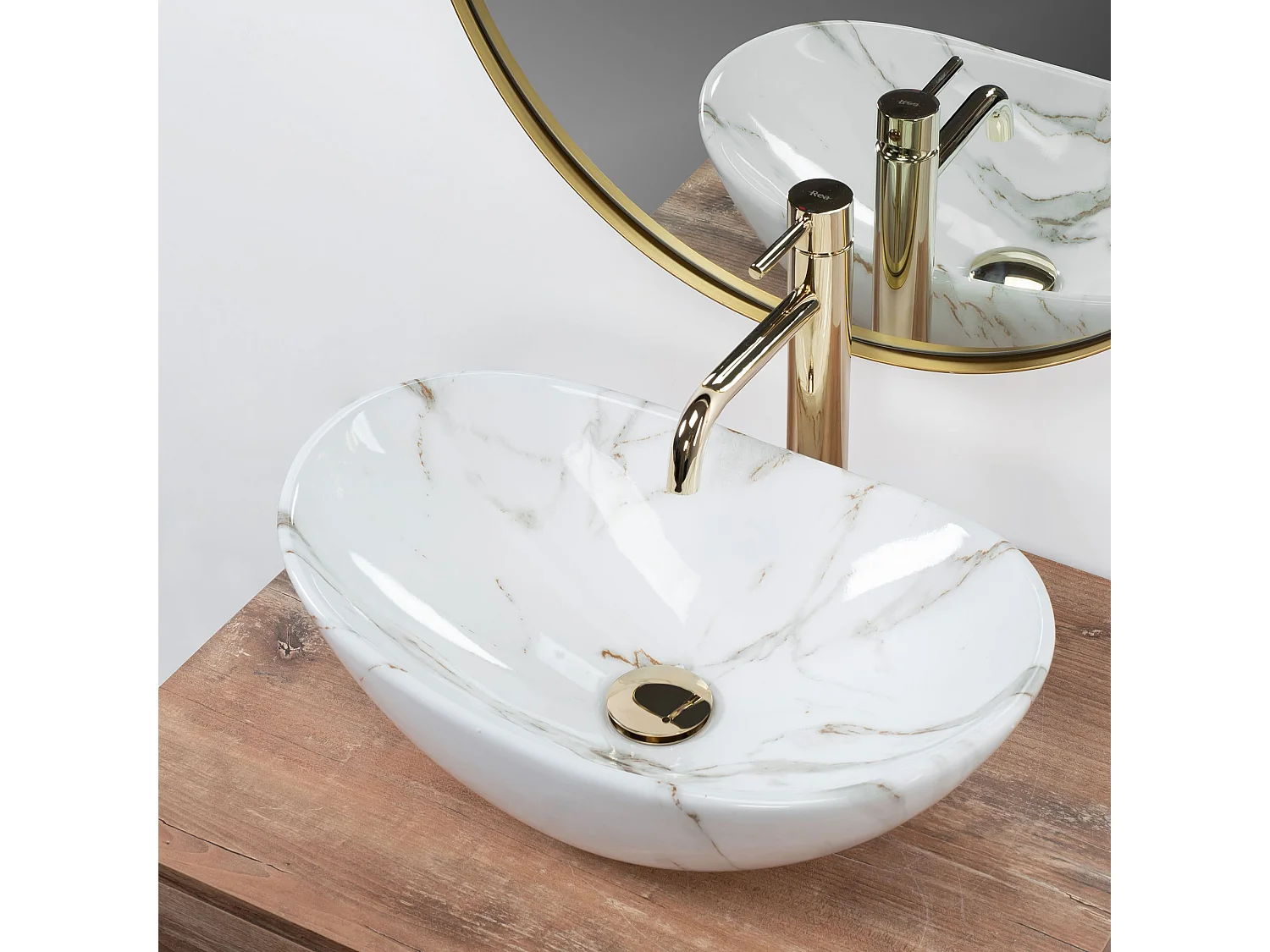 Opzetwastafel Rea Royal Mini Shiny Aiax White