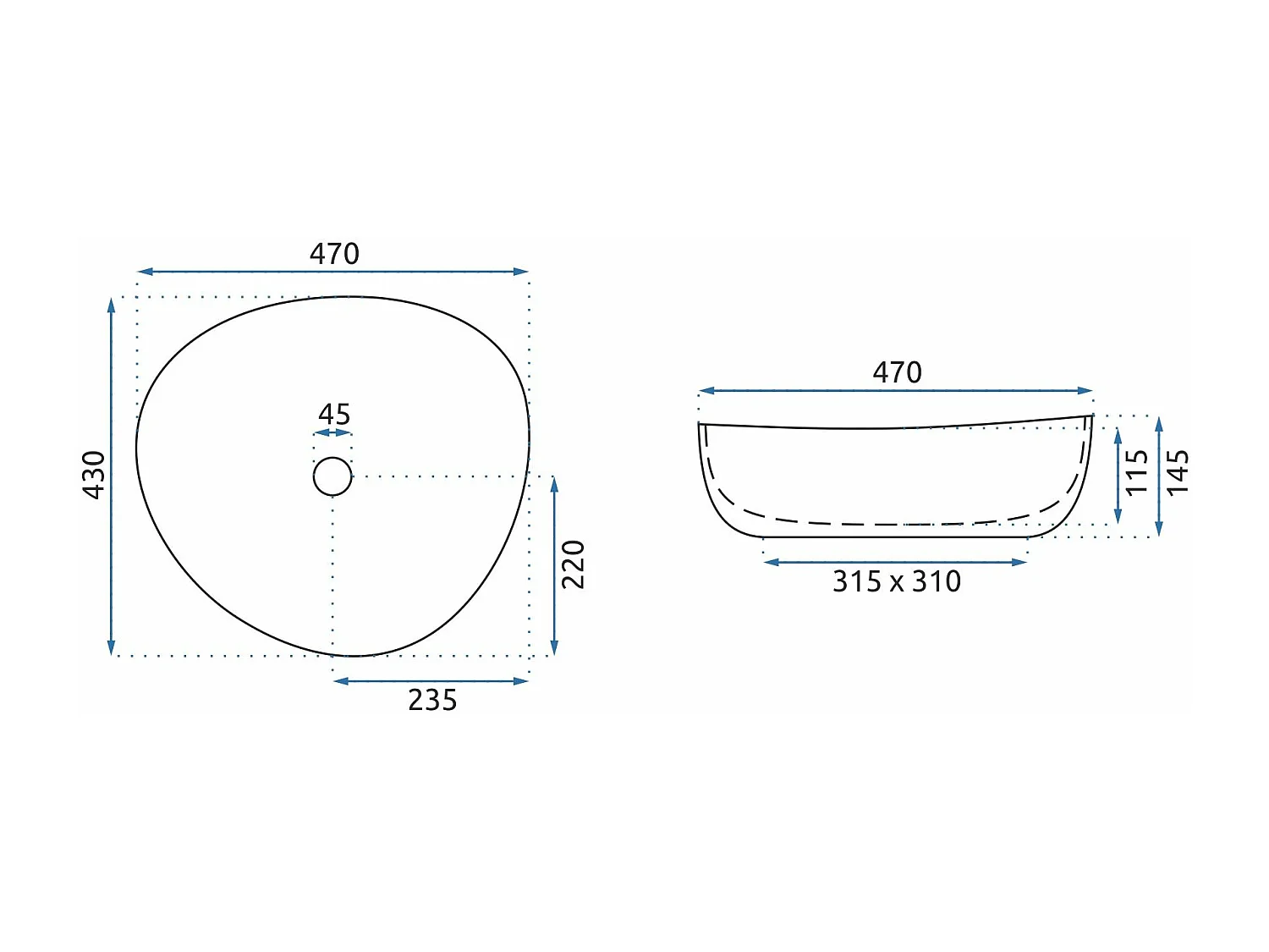 Vasque À Poser Rea Andrea White