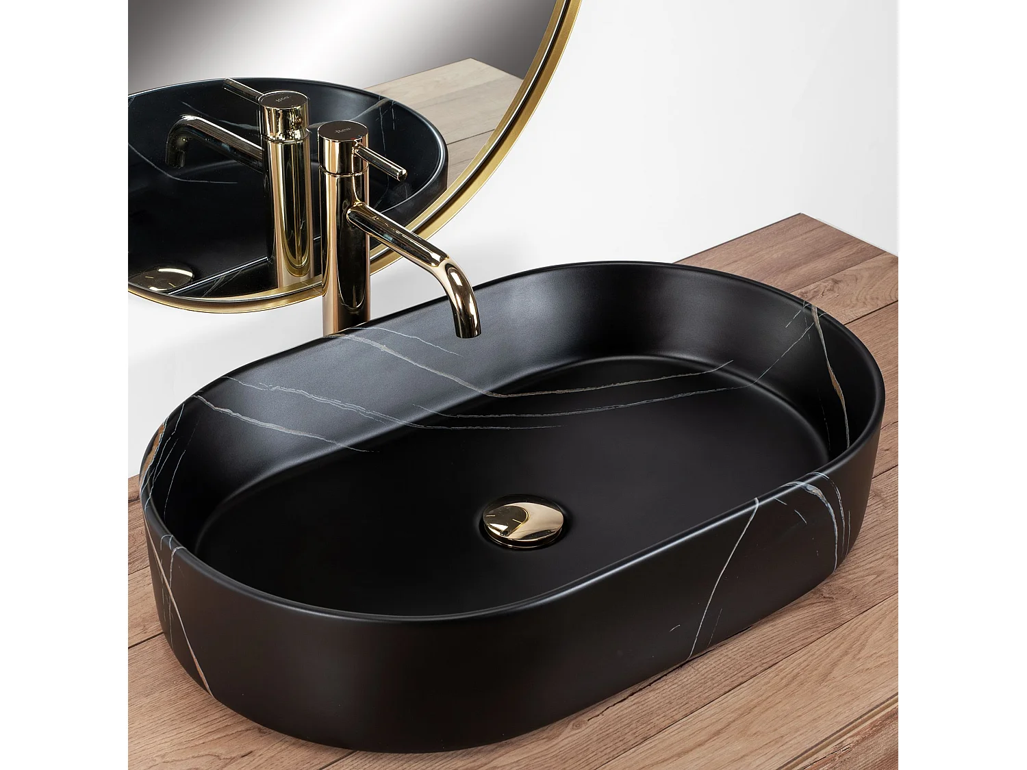 Opzetwastafel Rea Nadia 60 Stone Black