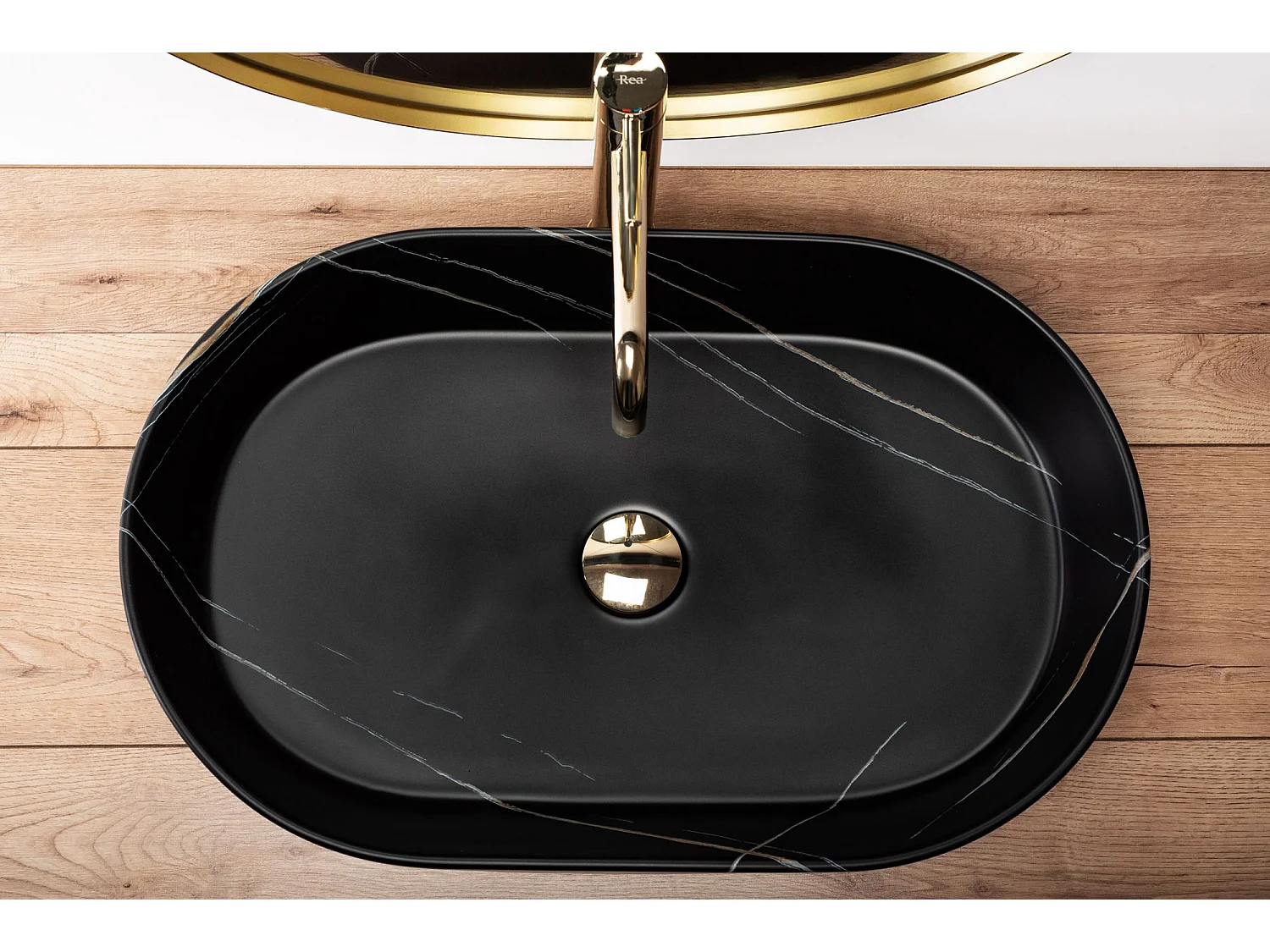 Opzetwastafel Rea Nadia 60 Stone Black