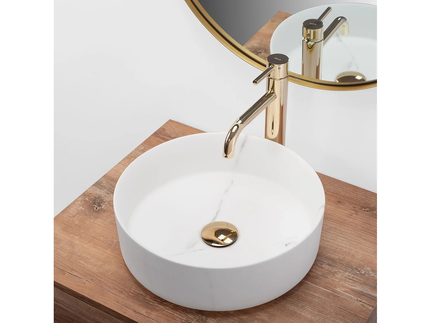 Aufsatzwaschbecken Rea Sami Marble White