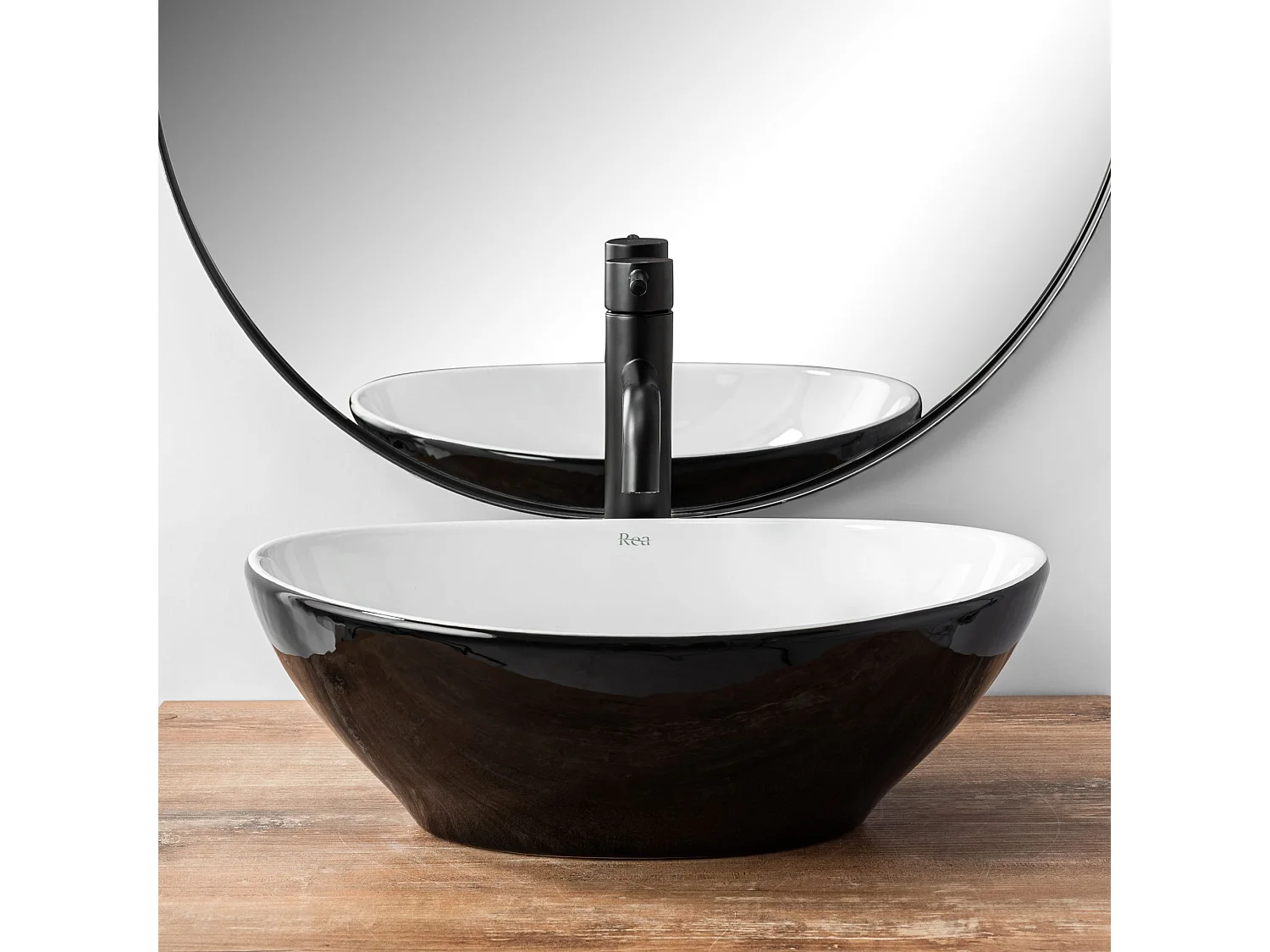 Opzetwastafel Rea Sofia Black White