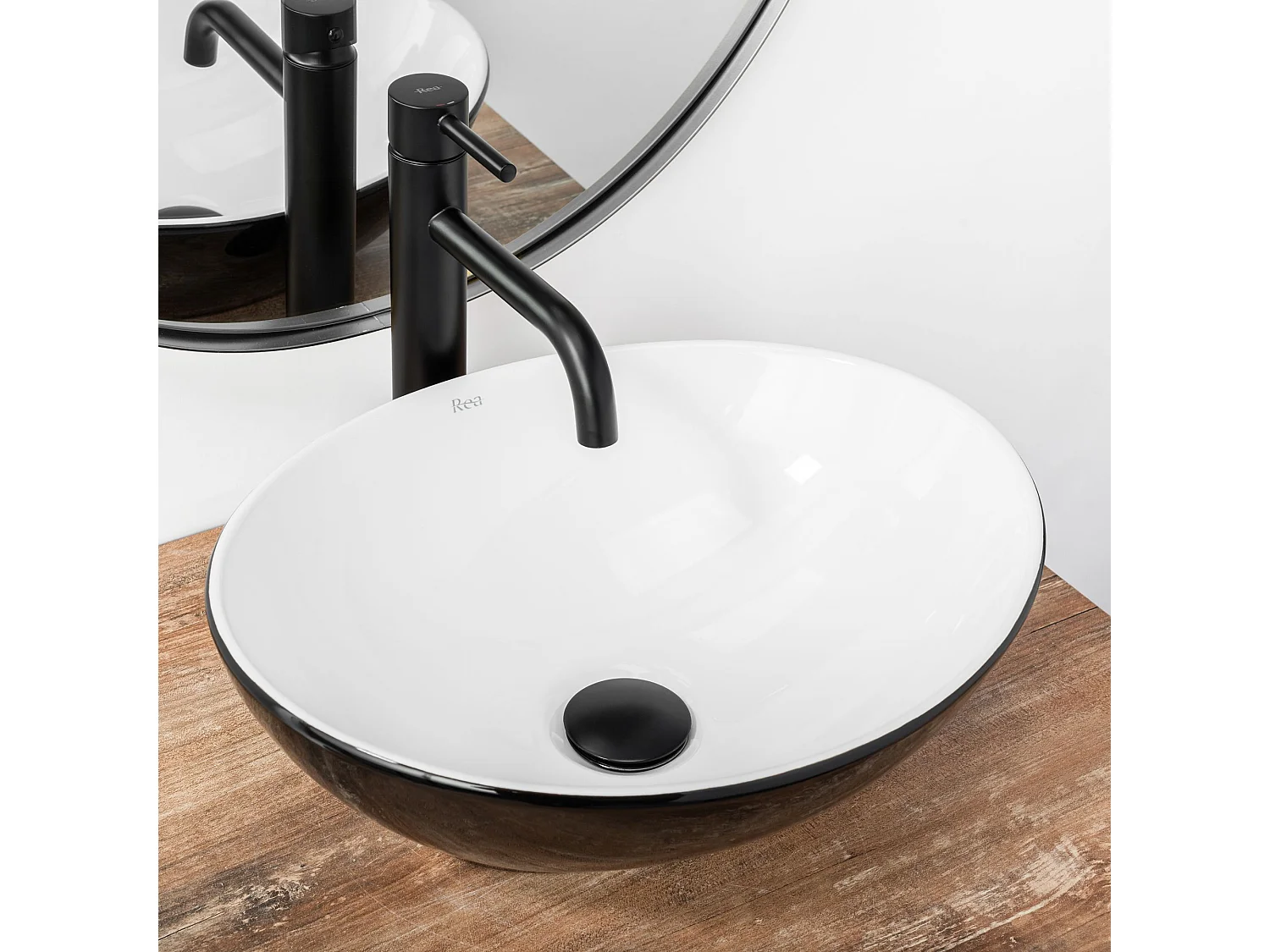 Opzetwastafel Rea Sofia Black White