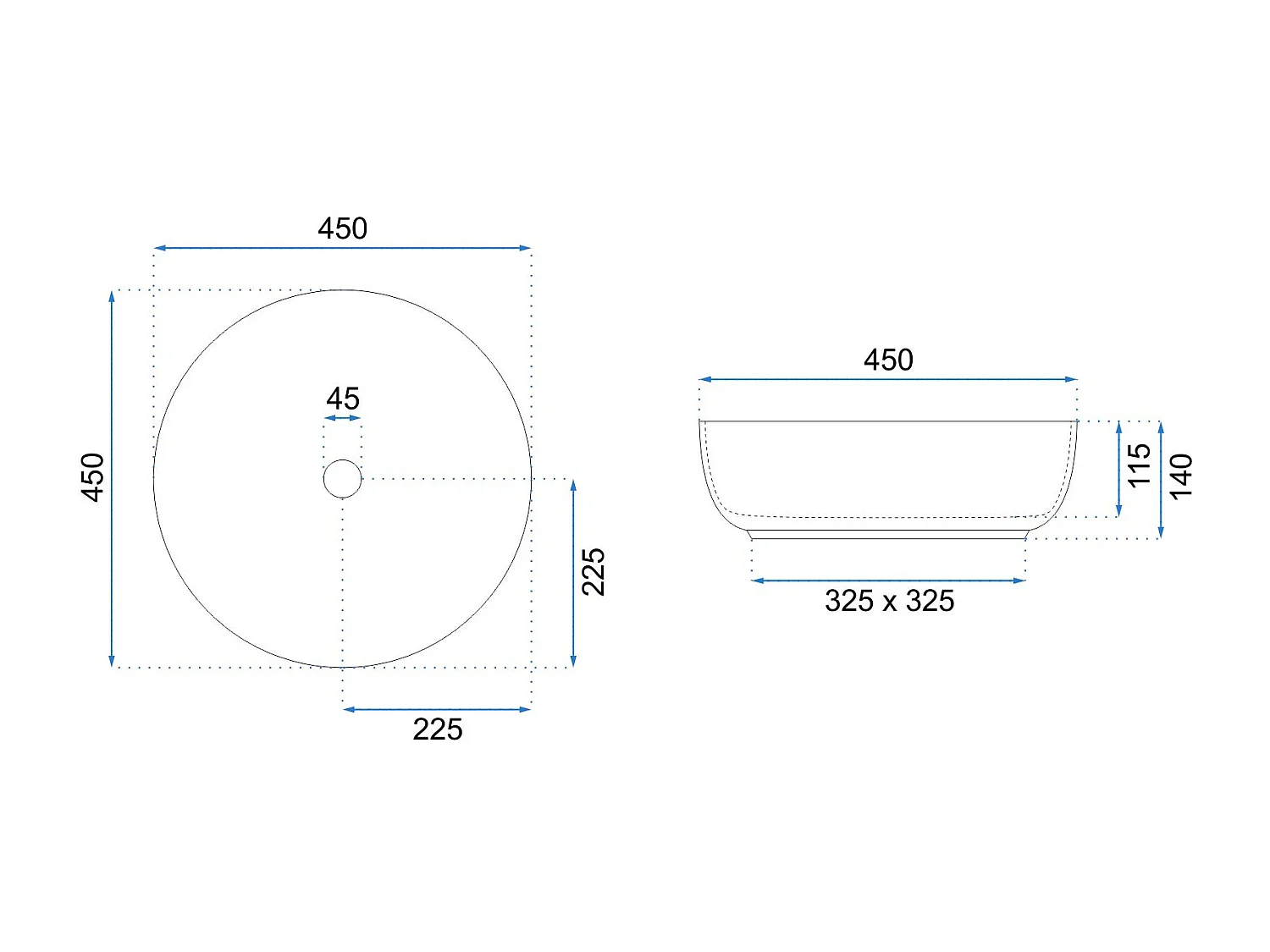 Lavabo Sobre Encimera Rea Elma White