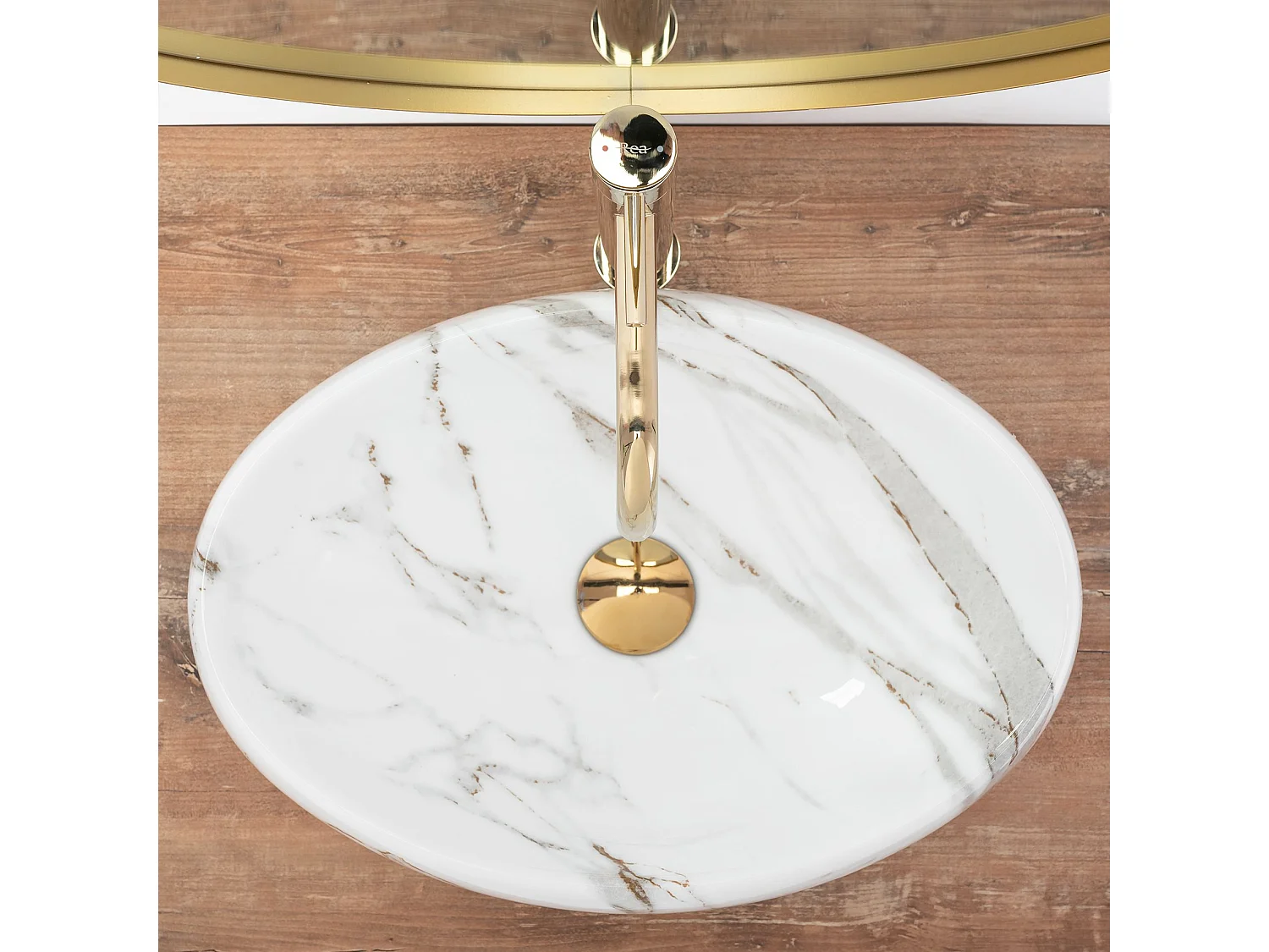 Lavabo Da Appoggio Rea Linda Lava White