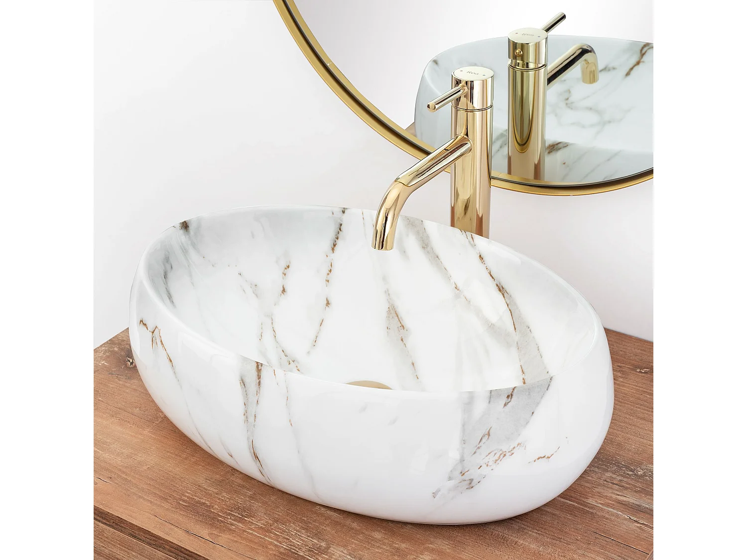 Lavabo Da Appoggio Rea Linda Lava White