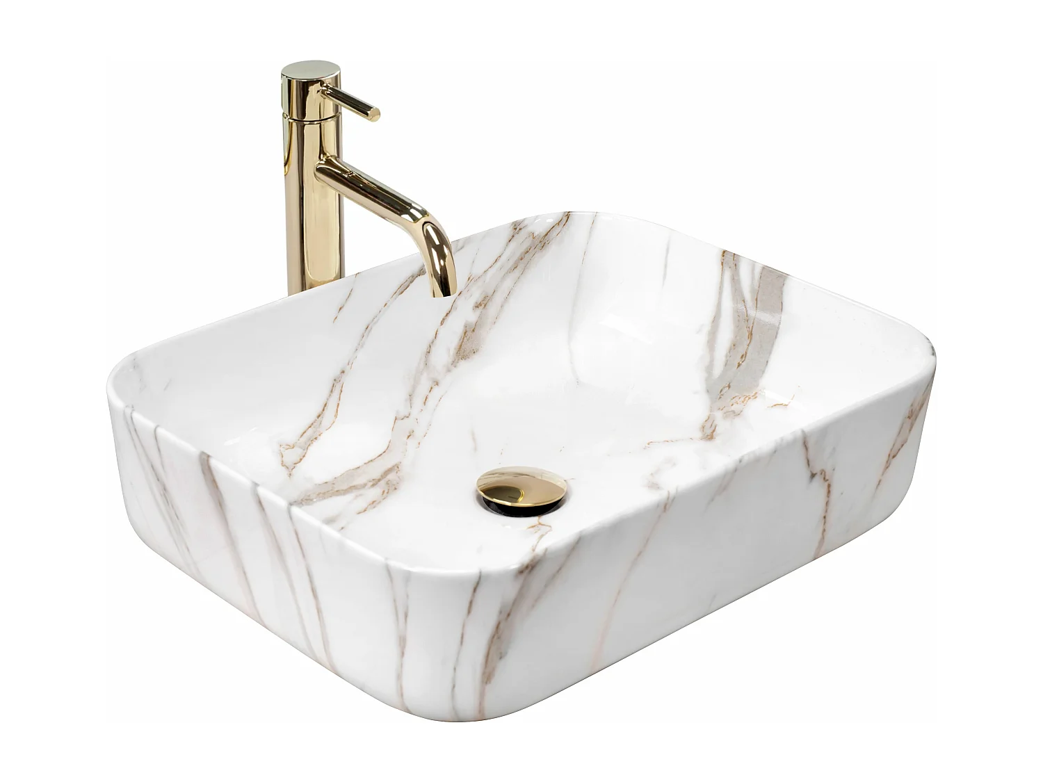 Lavabo Sobre Encimera Rea Demi Shiny Aiax White