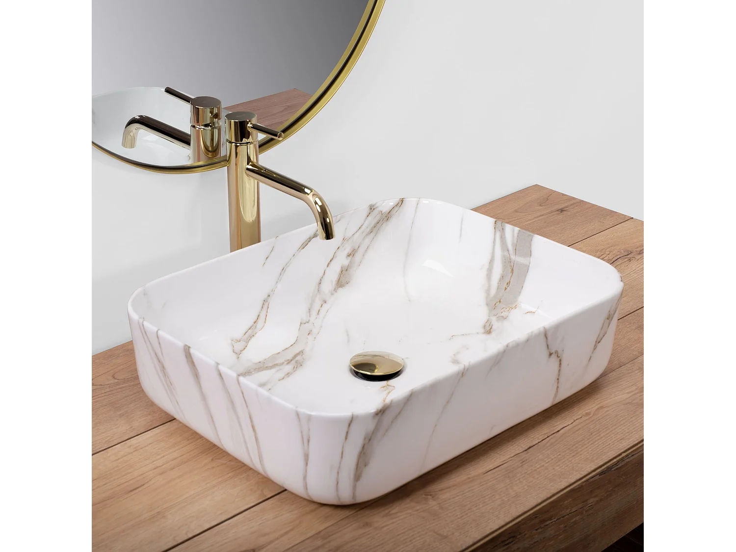 Lavabo Sobre Encimera Rea Demi Shiny Aiax White