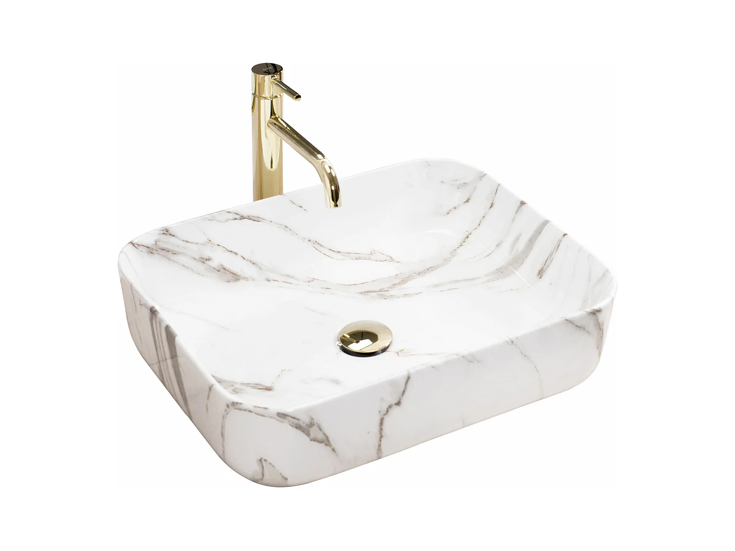 Vasque À Poser Rea Demi Shiny Aiax White