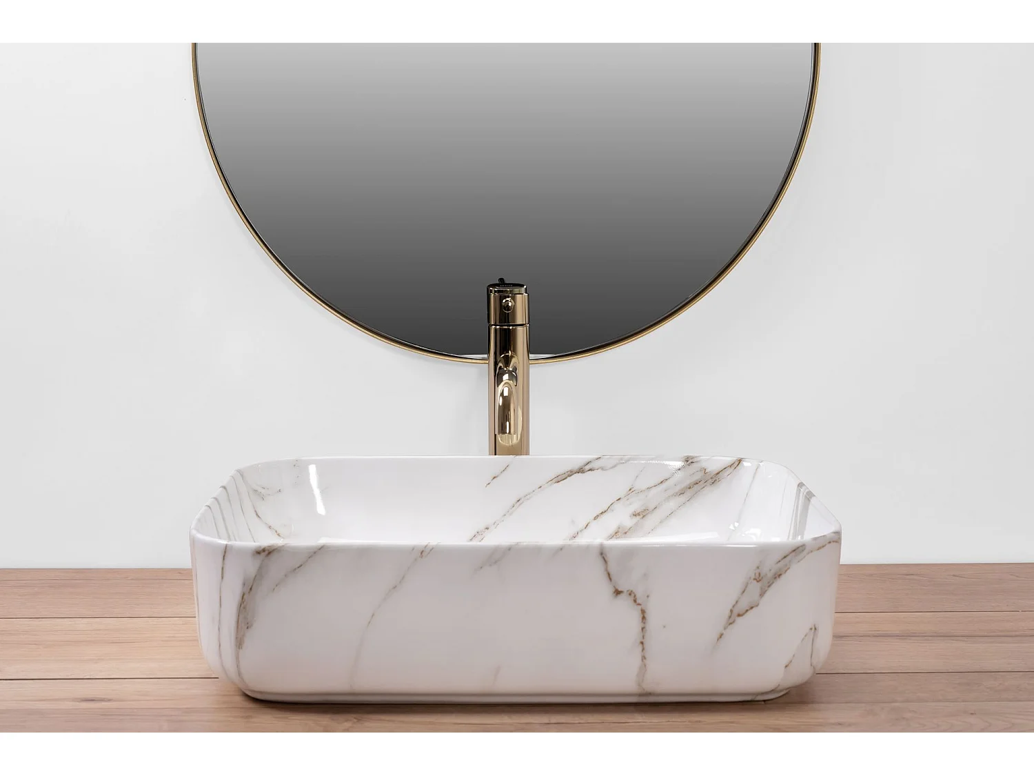 Lavabo Sobre Encimera Rea Demi Shiny Aiax White