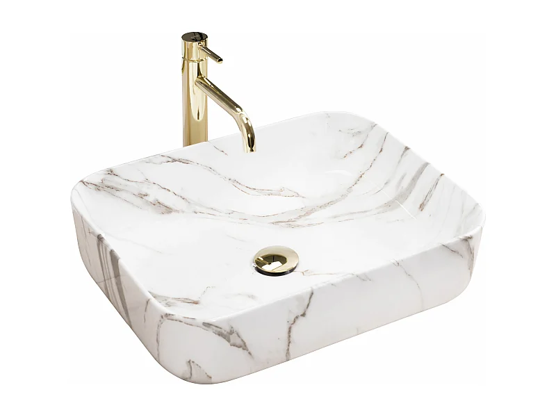 Vasque À Poser Rea Demi Shiny Aiax White