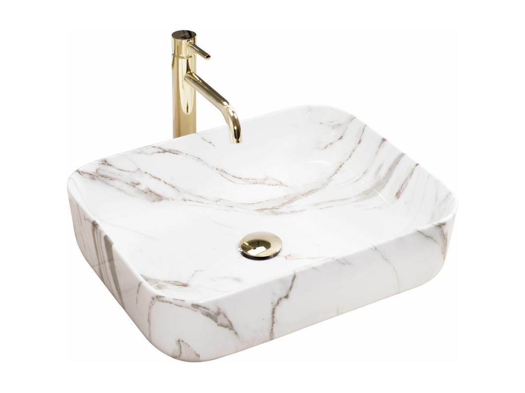 Lavabo Sobre Encimera Rea Demi Shiny Aiax White