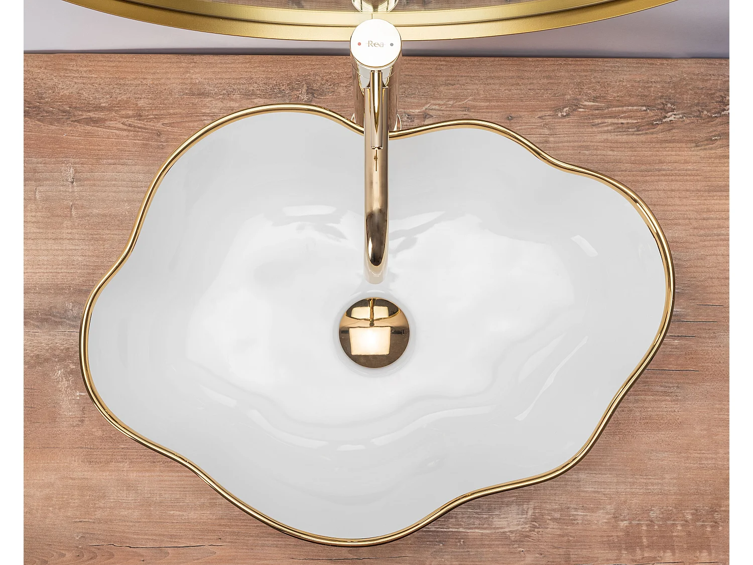 Vasque À Poser Rea Pearl Oval White Gold