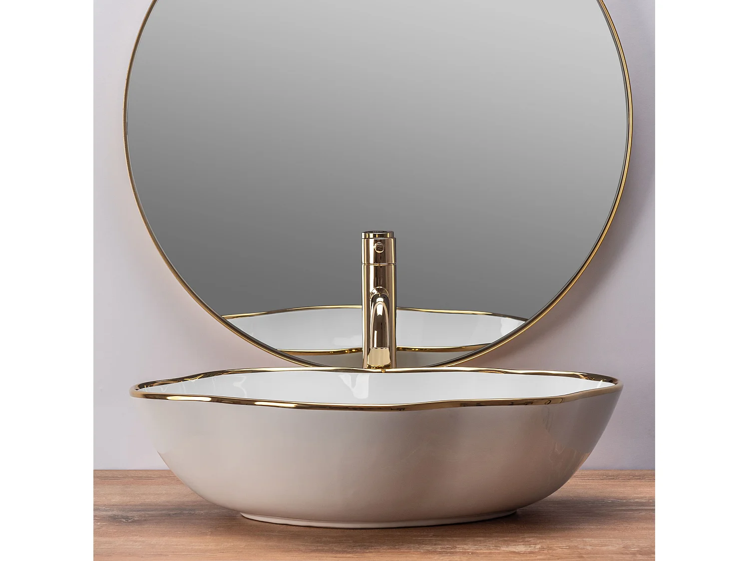 Vasque À Poser Rea Pearl Oval White Gold