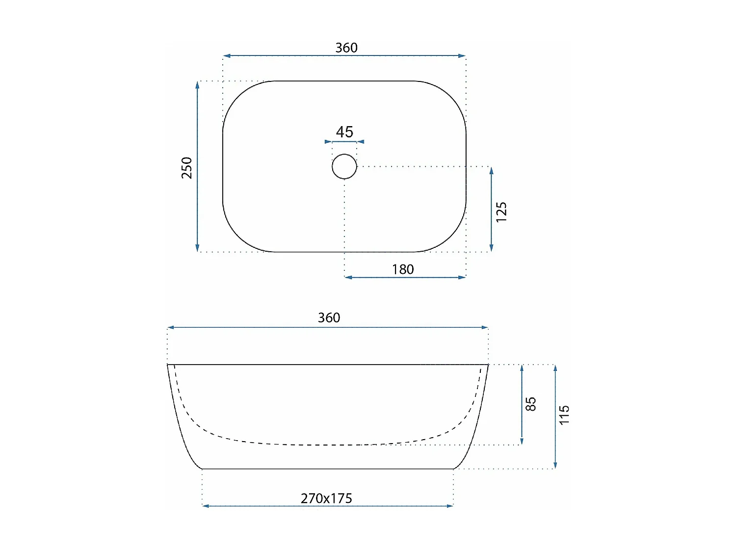 Opzetwastafel Rea Belinda Mini White