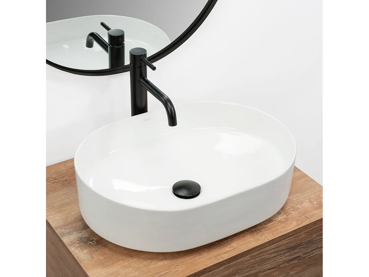 Lavabo Da Appoggio Rea Nadia 50 White