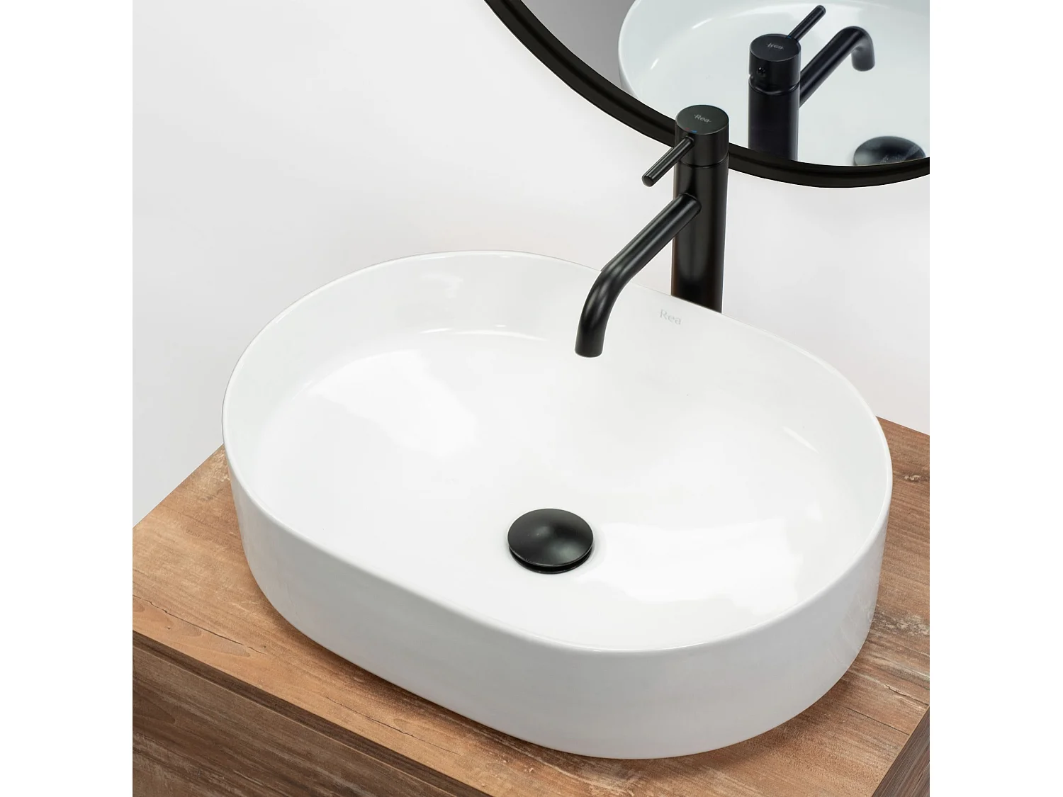 Lavabo Da Appoggio Rea Nadia 50 White