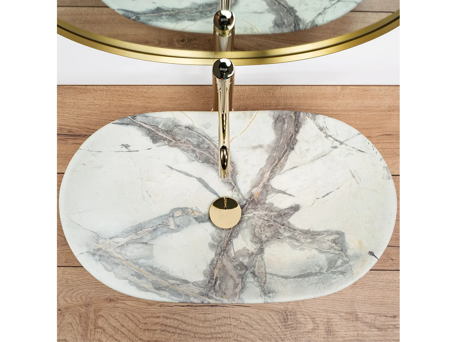 Vasque À Poser Rea Royal Sand White