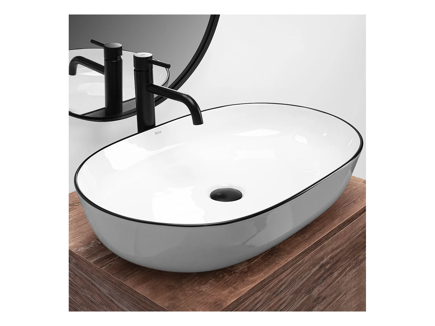 Lavabo Sobre Encimera Rea Cleo 61 Black Gold