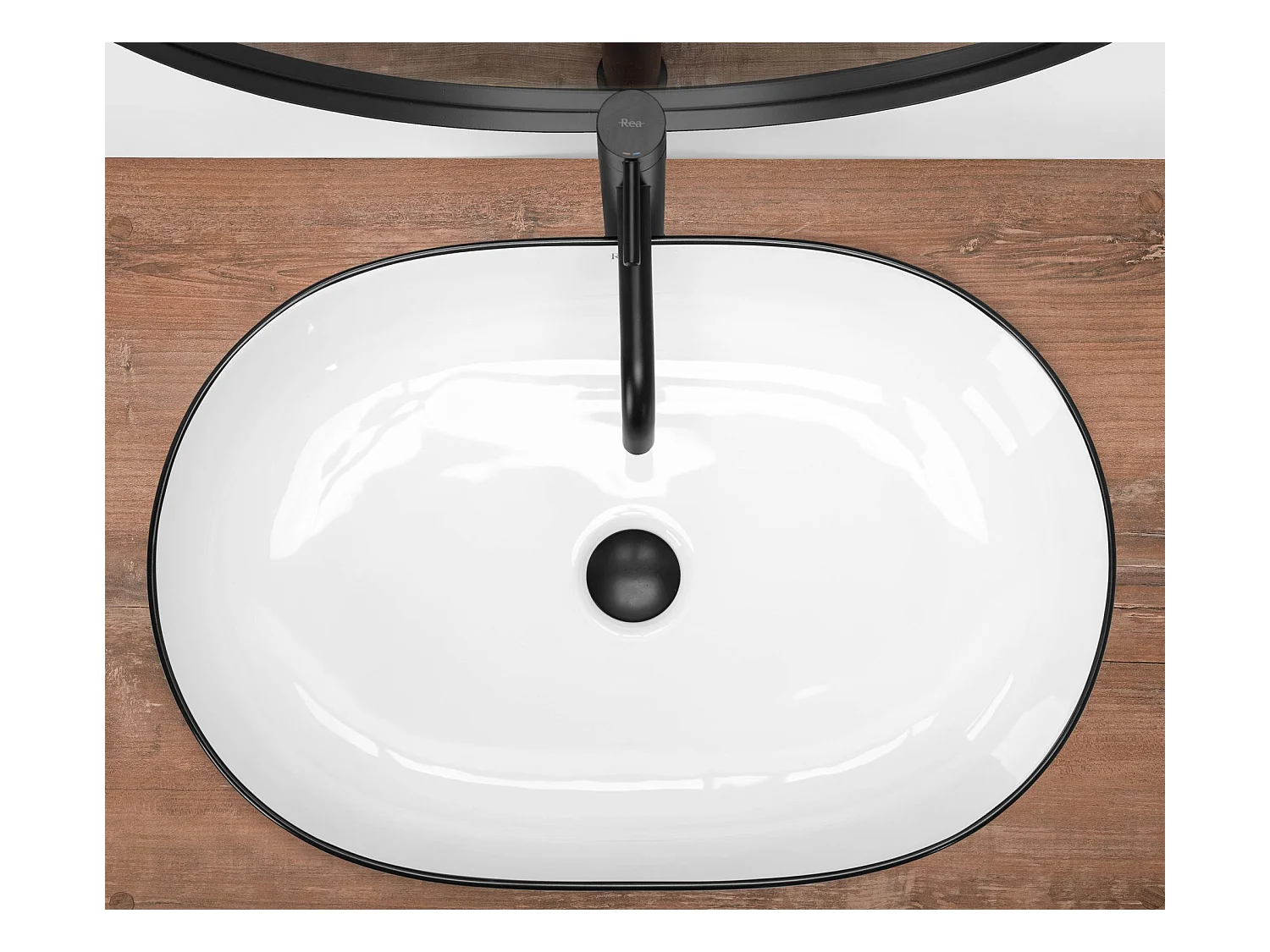 Lavabo Sobre Encimera Rea Cleo 61 Black Gold