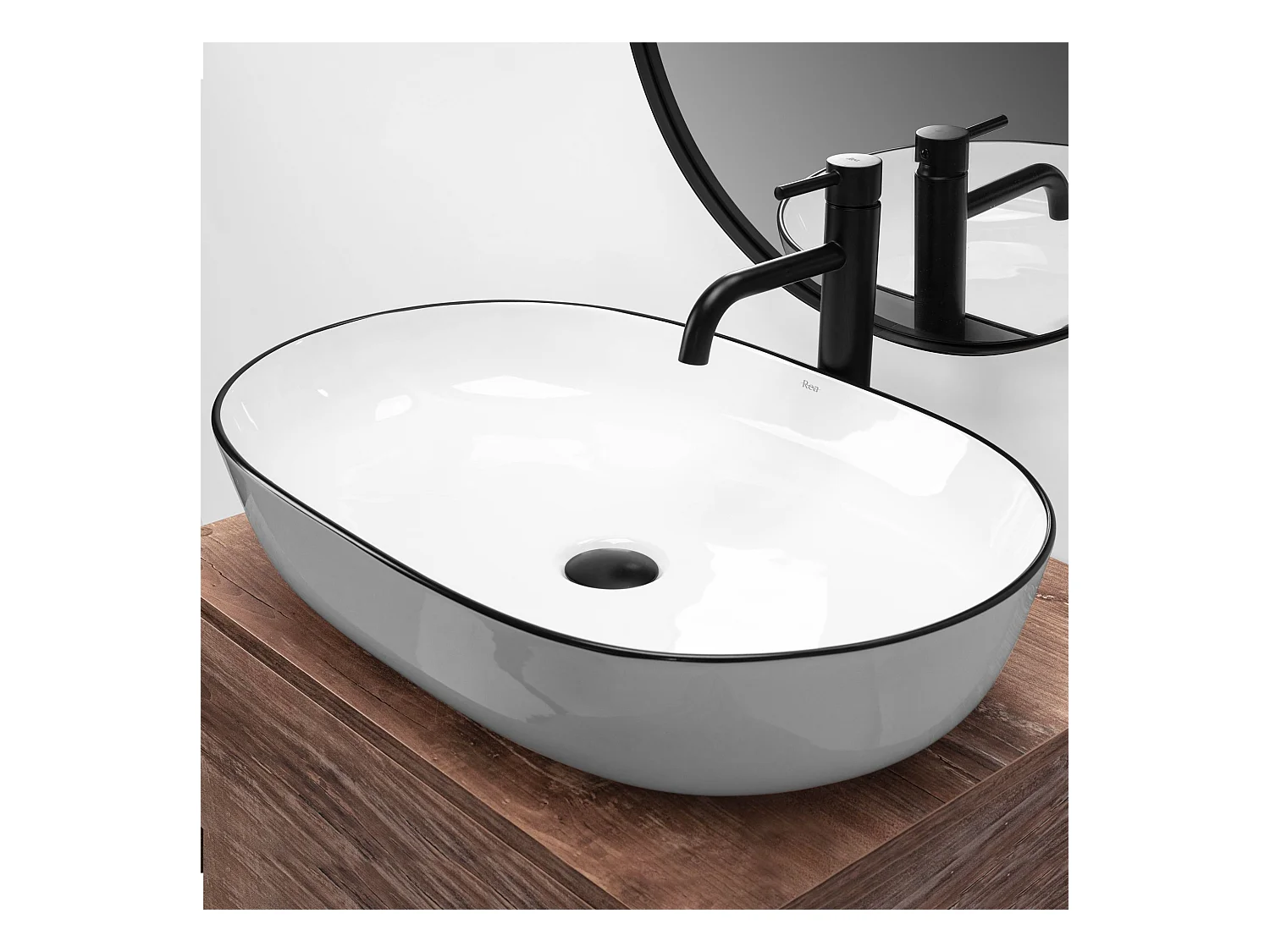 Lavabo Sobre Encimera Rea Cleo 61 Black Gold