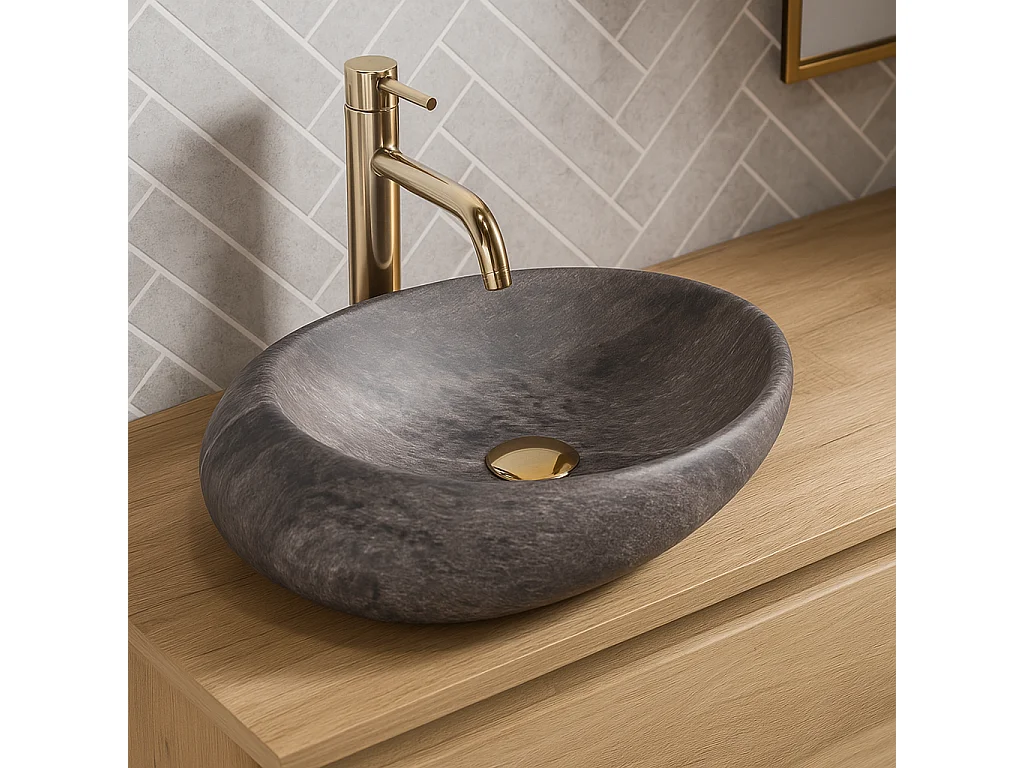 Lavabo Da Appoggio Rea Roxy A Stone D. Grey