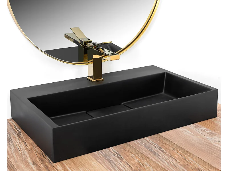Lavabo De Conglomerado Rea Goya 60 Black