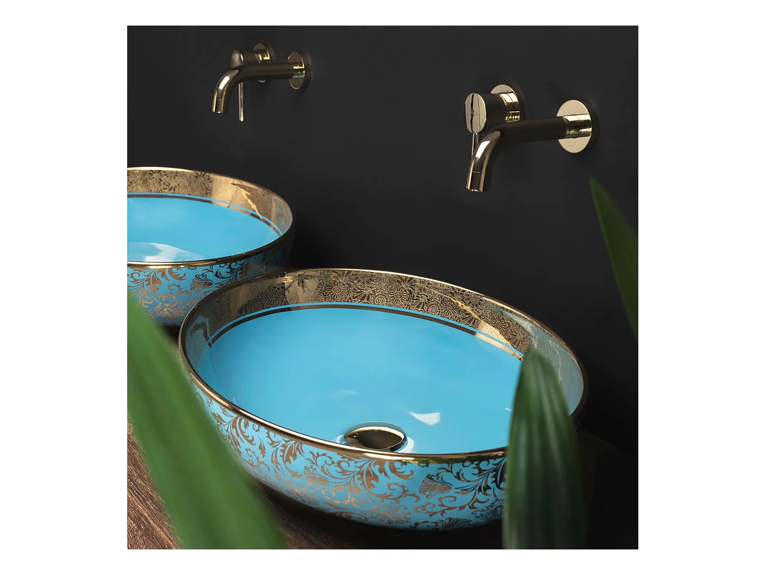 Opzetwastafel Rea Margot Blue Gold