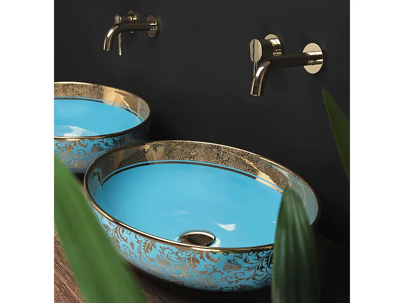 Opzetwastafel Rea Margot Blue Gold