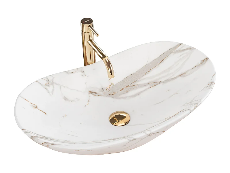 Lavabo Da Appoggio Rea Royal Lava Matt White