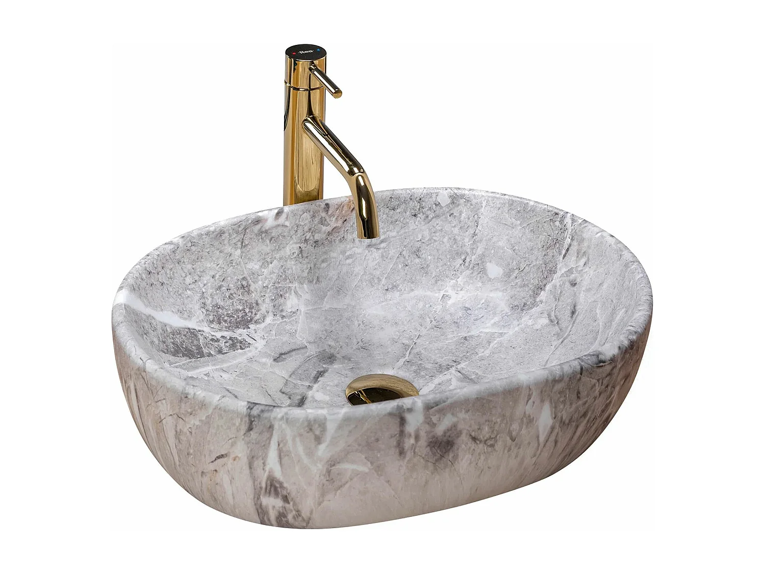 Lavabo Sobre Encimera Rea Lara Stone Beige