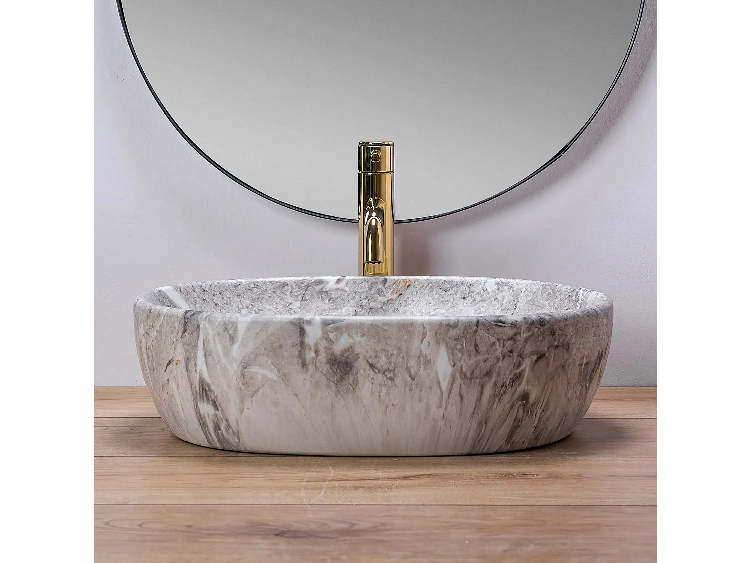 Lavabo Sobre Encimera Rea Lara Stone Beige