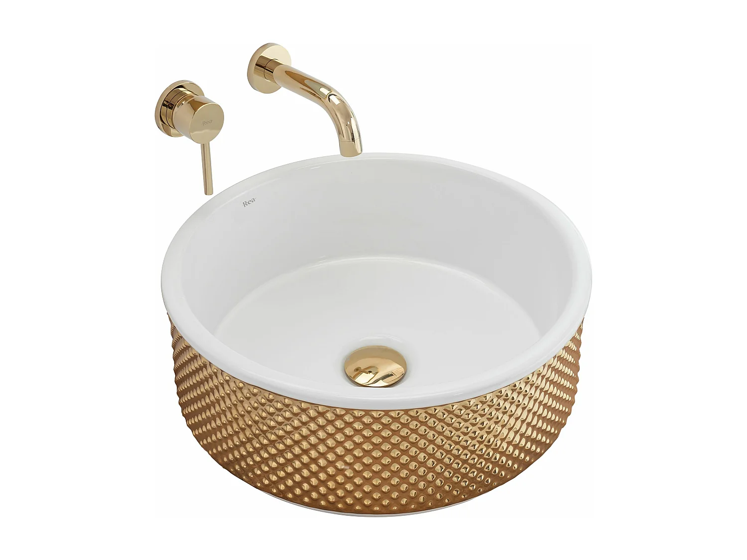 Lavabo Sobre Encimera Rea Helen White Gold