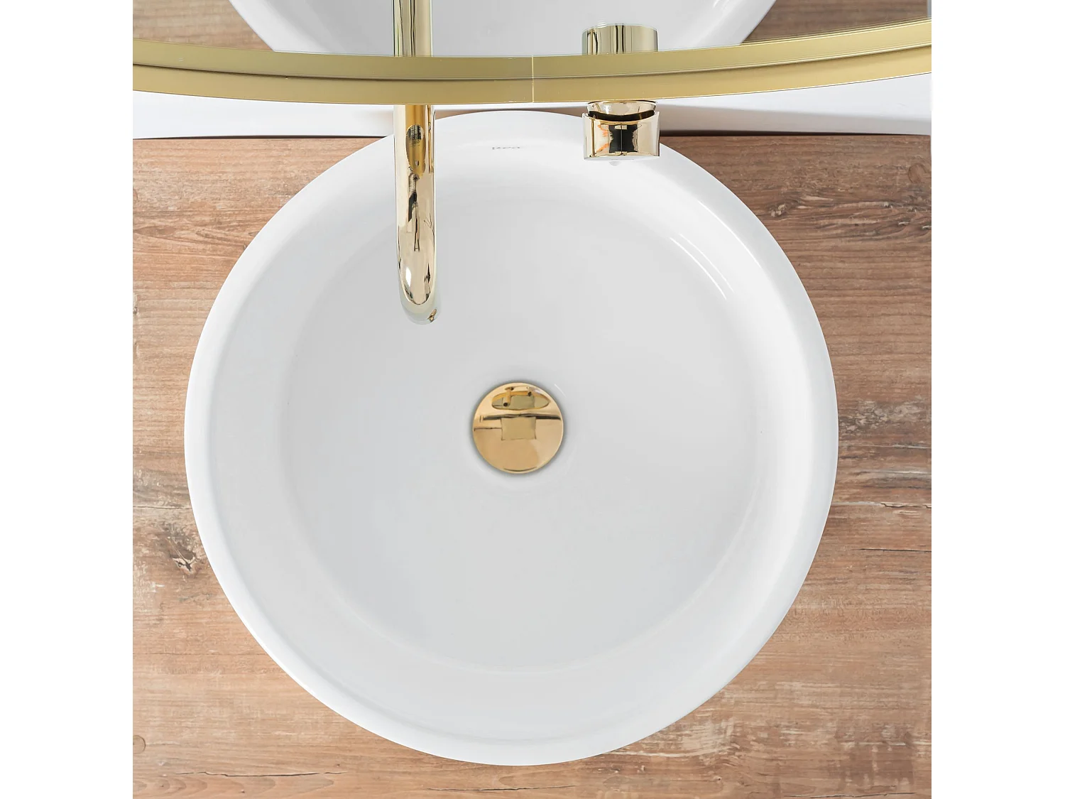 Lavabo Sobre Encimera Rea Helen White Gold