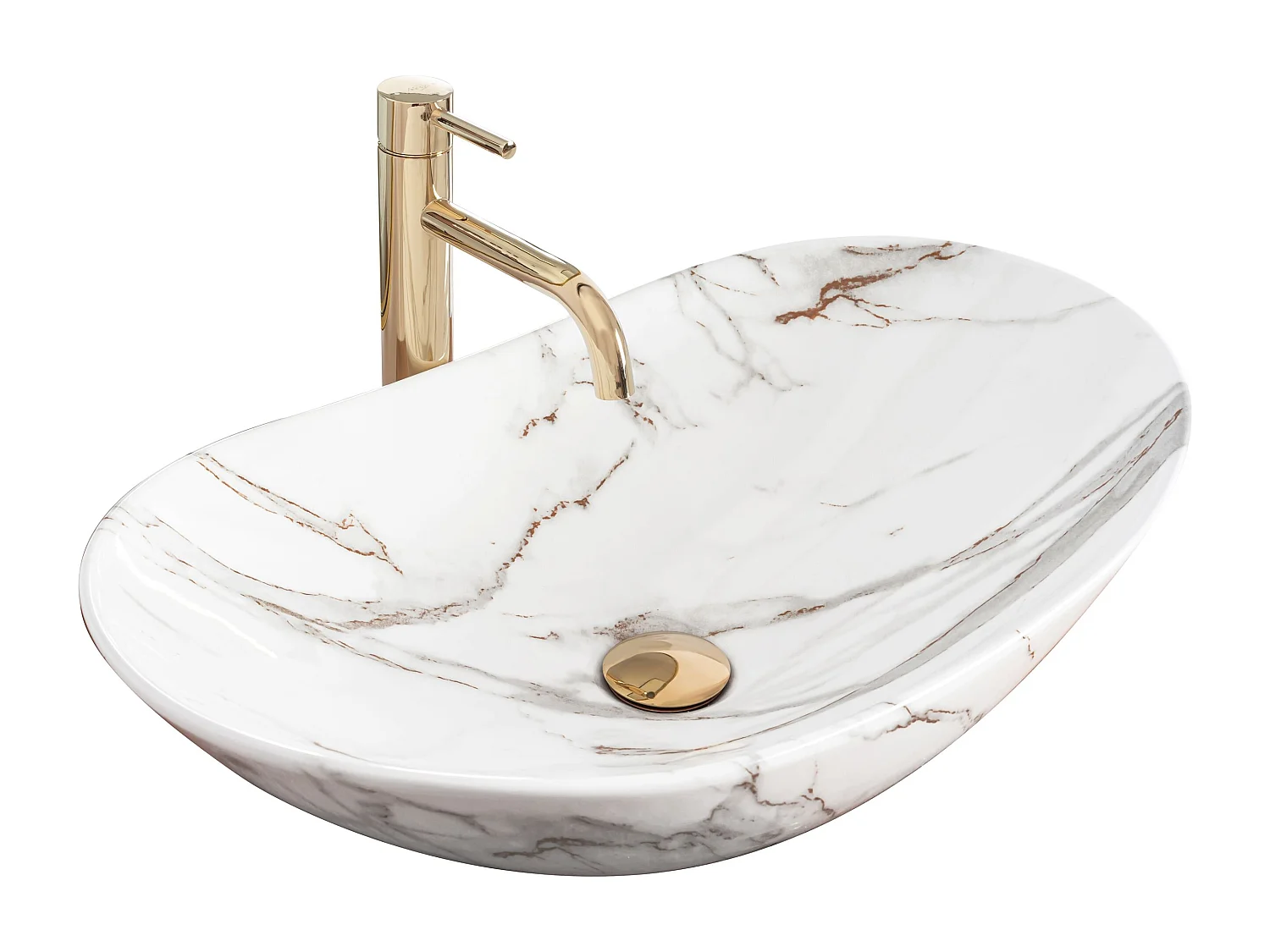 Lavabo Sobre Encimera Rea Royal Shiny Aiax White